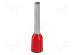 Tip: bootlace ferrule; insulated; copper; 1mm2; Bit len: 10mm; red