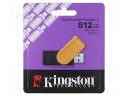 Pendrive; USB 3.2 Gen 1; 512GB; black,orange; USB A