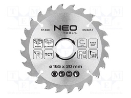 Circular saw; Ø: 165mm; Teeth: 24; cemented carbide; Øhole: 30mm