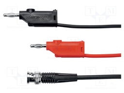 Test lead; PVC; 1m; red and black; Plating: nickel plated