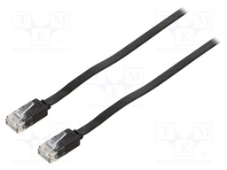 Patch cord; U/UTP; 6; stranded; Cu; PVC; black; Len: 20m; 32AWG