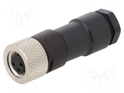 Connector: M8; female; PIN: 3; straight; for cable; plug; 4A; 60V