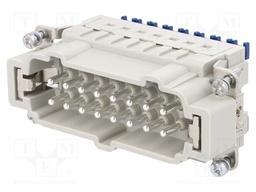 Connector: rectangular; male; Han ES Press; PIN: 16; 16+PE; 16A