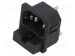 Connector: AC supply; socket; male; 10A; 250VAC; IEC 60320; C14 (E)