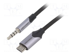 Cable; Jack 3.5mm plug,USB B micro plug; 2m; black; Øcable: 3.5mm