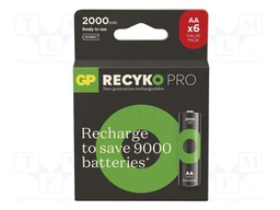 Re-battery: Ni-MH; AA; 1.2V; 2000mAh; ReCYKO PRO; blister; 6pcs.