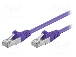 Patch cord; F/UTP; 5e; stranded; CCA; PVC; violet; 7.5m; 26AWG