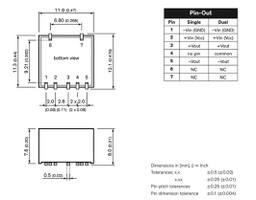 Converter: DC/DC; 3W; Uin: 4.5÷13.2V; 12VDC; Iout: 250mA; SMD; 2g