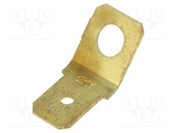 Terminal: flat; 6.3mm; 0.8mm; male; M4; screw; brass; angled 45°