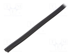 Hole and edge shield; PVC; L: 10m; black; H: 11.4mm; W: 9mm
