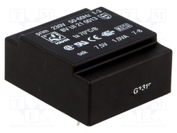 Transformer: encapsulated; 1VA; 230VAC; 7.5V; 133mA; Mounting: PCB