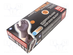 Protective gloves; Size: 9,L; black; nitryl; 50pcs.