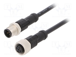 Cable: for sensors/automation; PIN: 5; M12-M12; 1m; plug; plug; 60V
