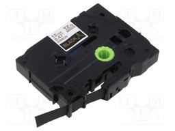 Tape; 12mm; 8m; black; Character colour: golden; laminated