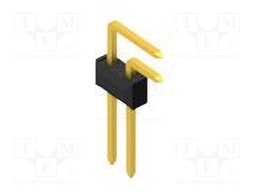 Connector: pin strips; pin header; male; PIN: 2; 2.54mm; THT; 2x1