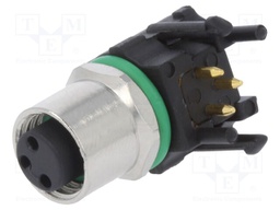 Connector: M8; female; PIN: 3; angled 90°; for panel mounting; 3A