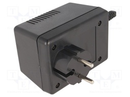 Enclosure: for power supplies; vented; X: 65.5mm; Y: 92mm; Z: 57mm