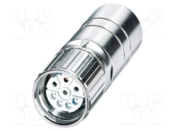 Connector: M23; plug; PIN: 8; crimped; straight; shielded; IP67; SF