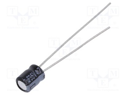 Capacitor: electrolytic; THT; 4.7uF; 35VDC; Ø4x5mm; Pitch: 1.5mm