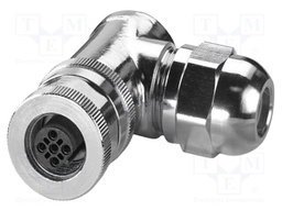 Connector: M12; plug; PIN: 5; 48V; angled; IP67; screw terminal; 4A