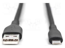 Cable; USB 2.0; Apple Lightning plug,USB A plug; nickel plated