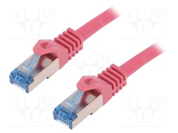 Patch cord; S/FTP; 6a; stranded; Cu; LSZH; violet; 2m; 26AWG