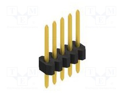Connector: pin strips; pin header; male; PIN: 5; 1.27mm; THT; 1x5