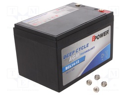 Re-battery: acid-lead; 12V; 14Ah; AGM; maintenance-free,left +