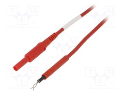 Test lead; PVC; 1m; red; 19A; Structure: 4mm banana plug-probe tip