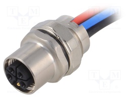 Socket; M12; PIN: 5; male; L code-Power; Type: with leads; IP65/IP67