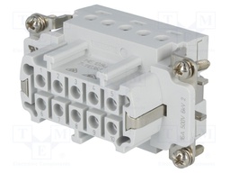 Connector: HDC; female; HTS HE; PIN: 10; 10+PE; size 4; 16A; 400V