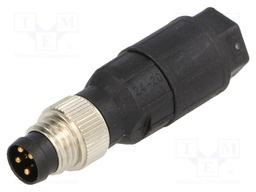 Connector: M8; male; PIN: 4; straight; for cable; plug; 4A; 30V