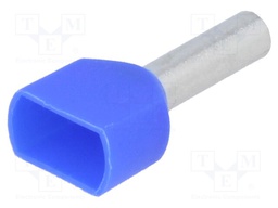 Bootlace ferrule; insulated,double; copper; 2.5mm2; 13mm; tinned