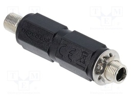 Adapter; both sides,DC 5,5/2,5 socket; black; 5A