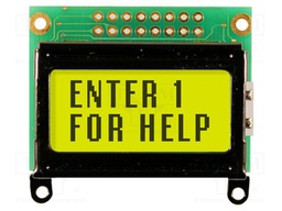 Display: LCD; STN Positive; 8x2; yellow-green; 40x35.4mm; LED; 2x8