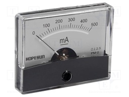 Ammeter; analogue; on panel; I AC: 0÷500mA; Class: 2,5; 60x47mm