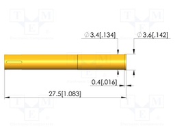 Test probe socket; gold-plated; Flange height: 0.4mm