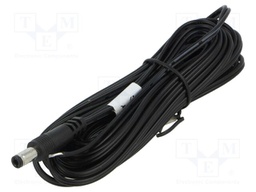 Cable; 2x0.52mm2; DC 5,5/2,5 plug; straight; black; 5m; -25÷70°C