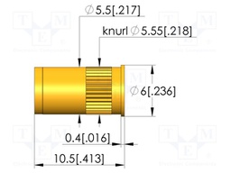 Test probe socket; gold-plated; KS-410; 10.5mm; test needles