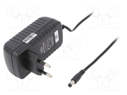 Power supply: switched-mode; 12VDC; 2A; Out: 5,5/2,1; 24W; Plug: EU