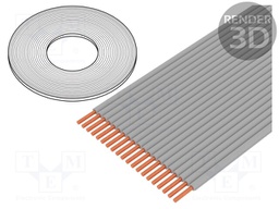 Wire: ribbon; 0.635mm; solid; Cu; 60x30AWG; unshielded; TPE; grey