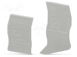 End piece; L: 36.5mm; H: 87mm; Body: grey