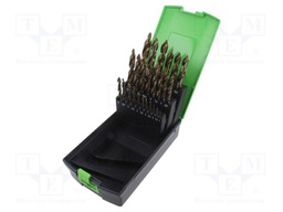 Drill bit; for metal; Tip Top; Kit: drill bits; 25pcs; 1÷13mm