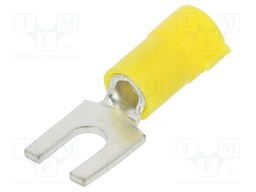 Tip: fork; Ø: 4mm; 4÷6mm2; crimped; for cable; insulated; tinned