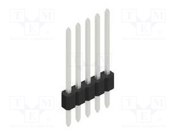Connector: pin strips; pin header; male; PIN: 5; 1.27mm; THT; 1x5