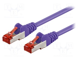 Patch cord; S/FTP; 6; stranded; CCA; PVC; violet; 0.25m; 27AWG