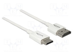 Cable; HDMI plug,mini HDMI plug; Len: 1.5m; white; 36AWG; Core: Cu