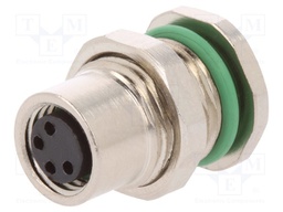 Connector: M8; female; PIN: 4; for panel mounting,front side nut