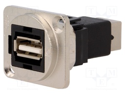 Coupler; USB A socket,USB B socket; FT; USB 2.0; metal; 19x24mm