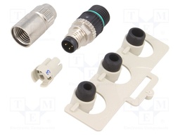 Connector: M8; male; PIN: 3; straight; for cable; plug; 4A; 32V; IP67